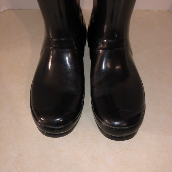 Hunter black rubber snow rain boots size 7 women - Picture 2 of 9